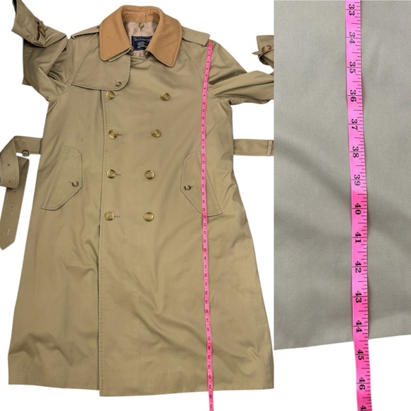 Vintage Burberry Trench Coat Camel Detachable Wool Lining & Collar Women’s L/XL - Picture 14 of 16